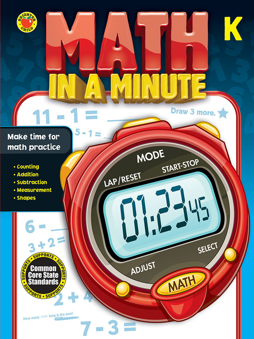 Title details for Math in a Minute, Grade K by Brighter Child - Available